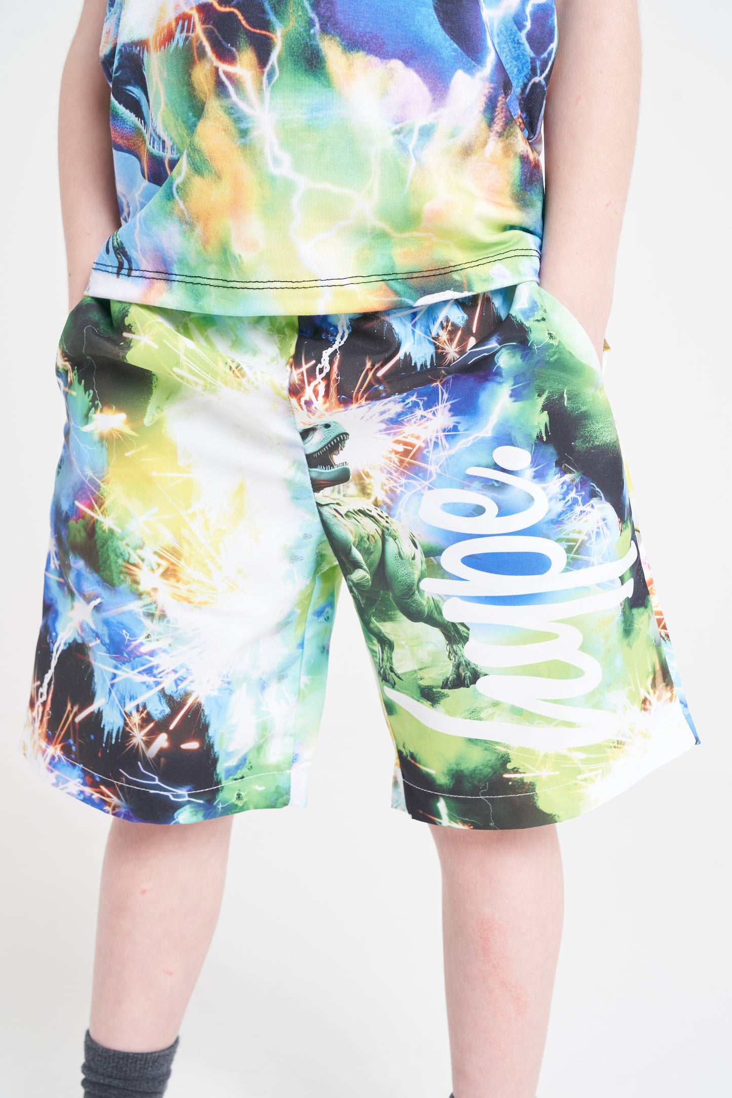 Hype Boys Multi Bionic Dinosaur Swim Shorts